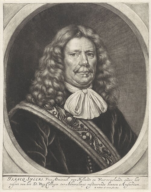 Portrait of vice-admiral Isaac Sweers, 1673, Bernard Vaillant