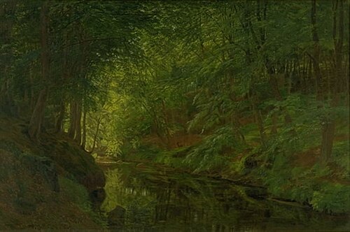 A Brook in Sæbygaard Wood, Vendsyssel, Jutland, 1854, Godtfred Rump