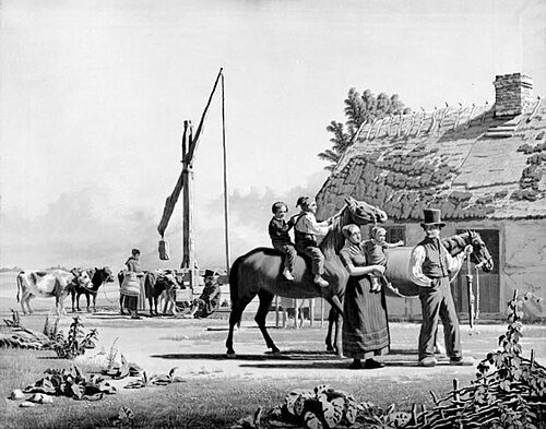 Peasant Watering Horses and Cattle, 1838, Godtfred Rump