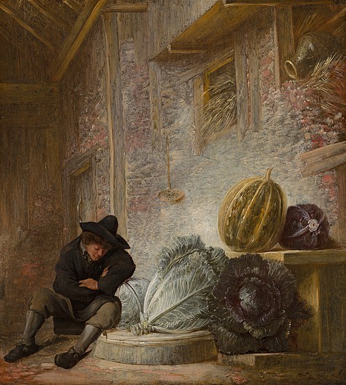 Boy Sleeping in a Barn, 1641, François Ryckhals