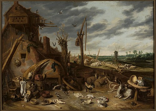 Ferme paysanne avec des pots., 1601, François Ryckhals