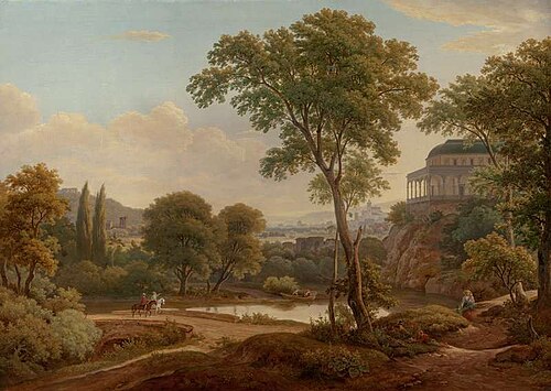 Landscape with the Belvedere, 1830, Antonín Mánes