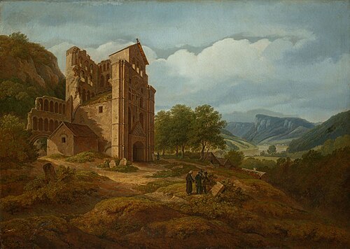 Landscape with Kelso Abbey Ruins, 1827, Antonín Mánes