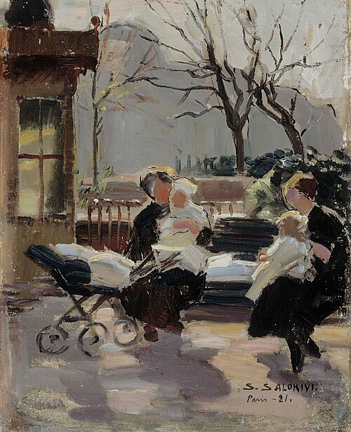 Park in Paris, 1921, Santeri Salokivi