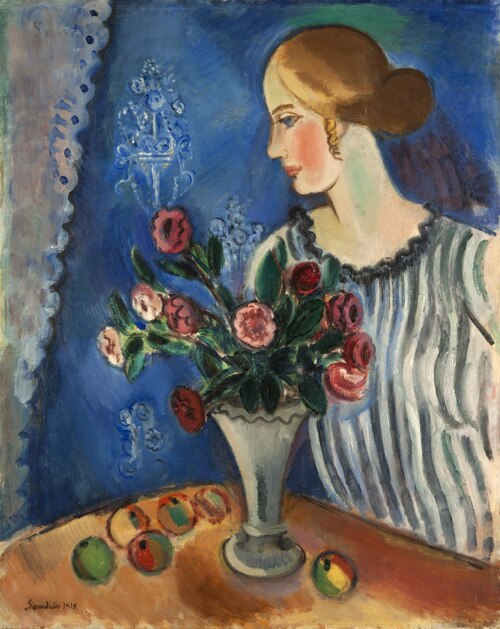 Woman and Still Life, 1918, Gösta Sandels