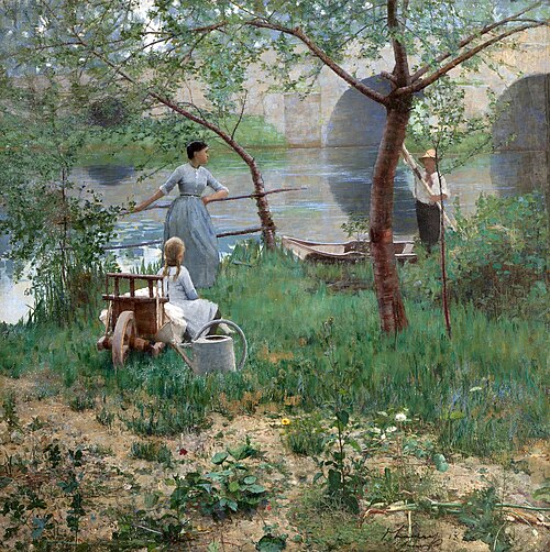 Under the Cherry Tree (previously known as 'On the Loing, an Afternoon Chat'), 1884, John Lavery