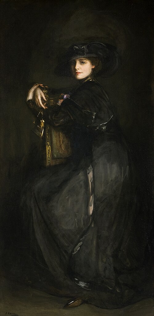 The Lady in Black (Mrs Trevor), 1908, John Lavery