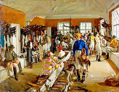 The Jockeys’ Dressing Room at Ascot, 1923, John Lavery