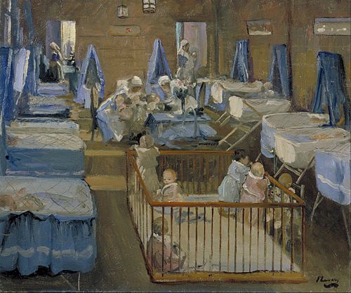 Lady Henry's Crêche, Woolwich, 1919, John Lavery