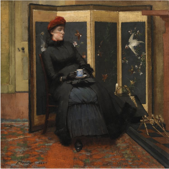 A Visitor, 1885, John Lavery