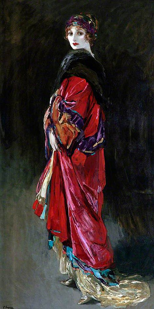 Hazel in Rose and Gold, 1918, John Lavery