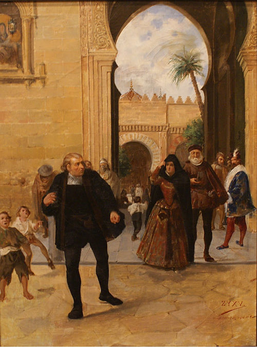 Colón saliendo de la Mezquita, 1892, Rafael Romero de Torres