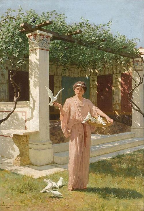 Feeding the doves, 1850, Stefan Bakałowicz