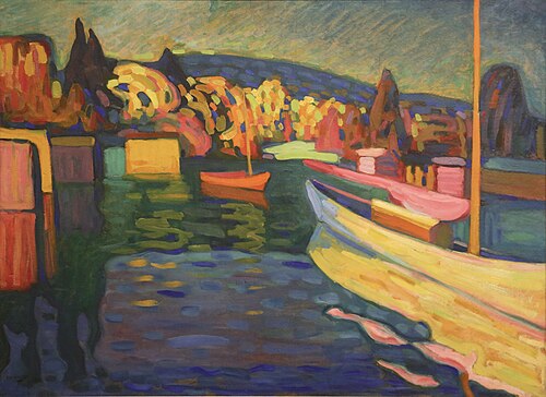 Herbstlandschaft mit Booten, 1908, Wassily Kandinsky