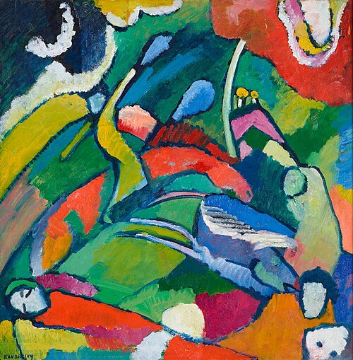 Zwei Reiter und eine liegende Person, 1909, Wassily Kandinsky