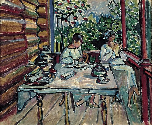 Akhtyrka, Nina et Tatiana dans la véranda, 1917, Vassily Kandinsky