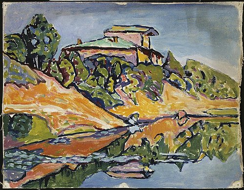 Akhtyrka, une datcha voisine au bord de l'étang, 1917, Vassily Kandinsky