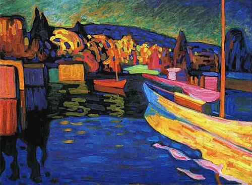 Autumn Landscape with Boats, 1908, Wassily Kandinsky