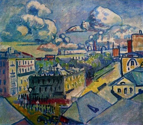 Moscow, Zubovskaya Square, Study, 1916, Wassily Kandinsky