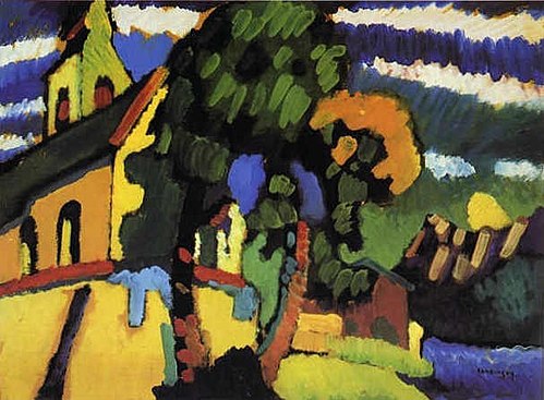 Riegsee, l'église du village, 1908, Vassily Kandinsky