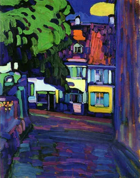 Maisons à Murnau sur Obermarkt, 1908, Vassily Kandinsky