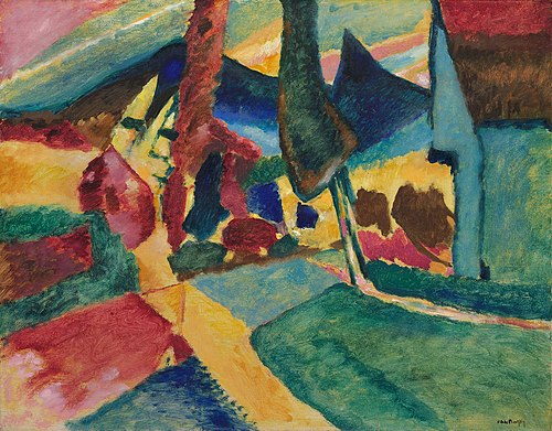 Paysage avec deux peupliers, 1912, Vassily Kandinsky
