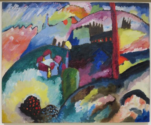 Landscape with Factory Chimney, 1910, Vassily Kandinsky