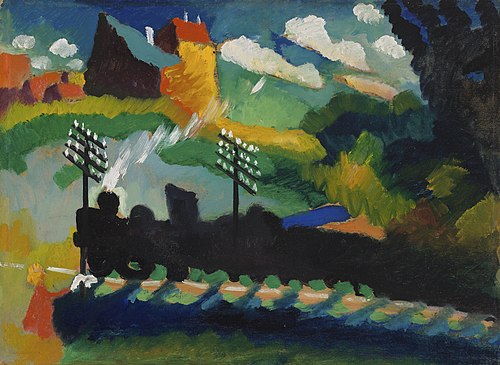 Murnau, Train et Château, 1909, Vassily Kandinsky