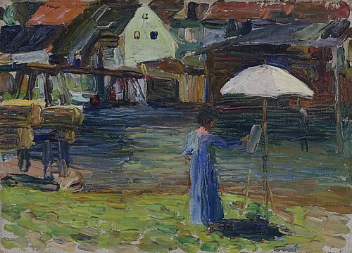 Kallmünz - Gabriele Münter painting I, 1903, Wassily Kandinsky