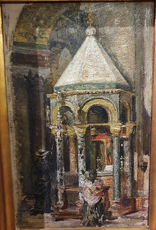 Interior de Igreja (Itália), 1877, António Carvalho da Silva Porto