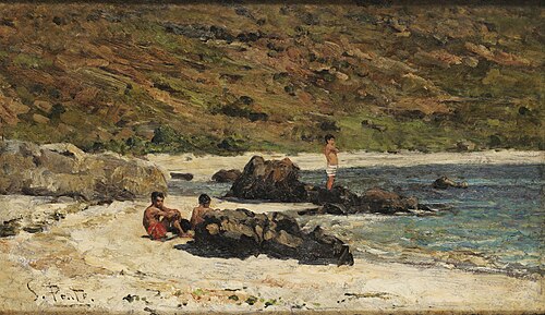 Beach corner, 1870, António Carvalho da Silva Porto