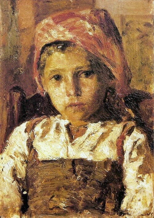 Girl head, 1870, António Carvalho da Silva Porto