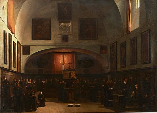 Capuchinos en el coro, 1866, Ricardo María Navarrete y Fos