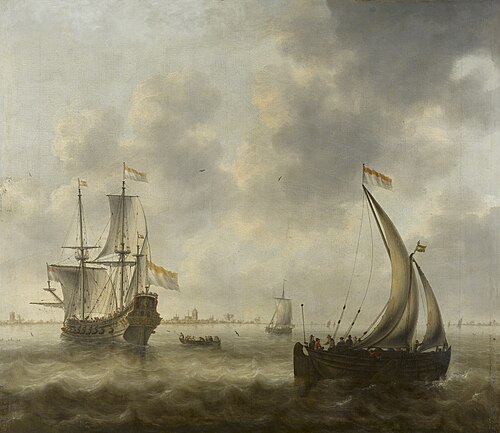 View of Ships on a River, 1663, Jacob Adriaensz. Bellevois
