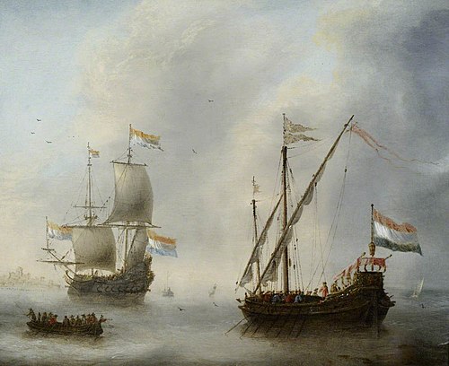 A Galley and a Man-of-War, , Jacob Adriaensz. Bellevois