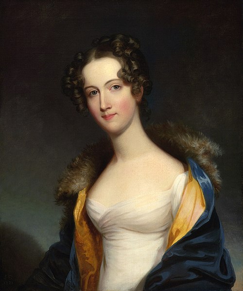 Portrait of a Young Woman in a Fur Trimmed Blue Cape, 1823, Jacob Eichholtz