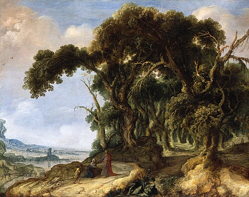 Forest Landscape with Elias and Zapath's Widow, 1638, Jacob Jacobsz van Geel