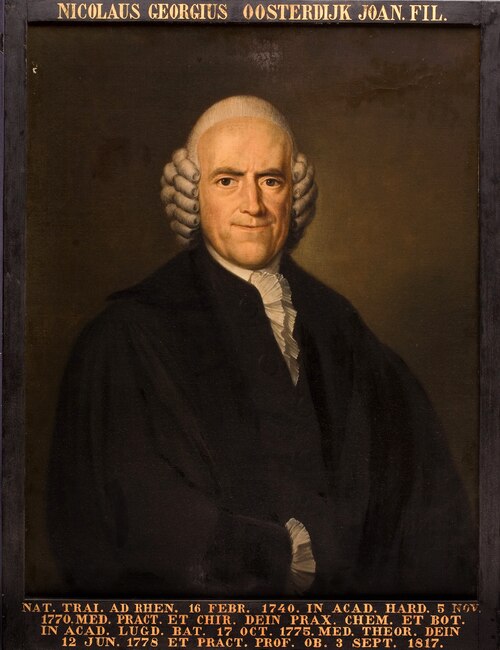 Portret van Nicolaas George Oosterdijk, hoogleraar Theoretische en Praktische Geneeskunde te Leiden, 1793, Jacobus Buys