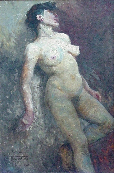 Estudo de nu feminino, 1916, Antônio Parreiras