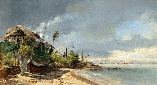 A View of the Beach, São Domingos, Niterói, RJ, 1886, Antônio Parreiras
