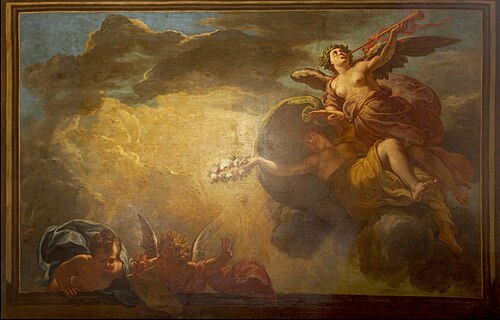 Fame leading the City Virgin into the clouds, 1713, Jacques Ignatius de Roore