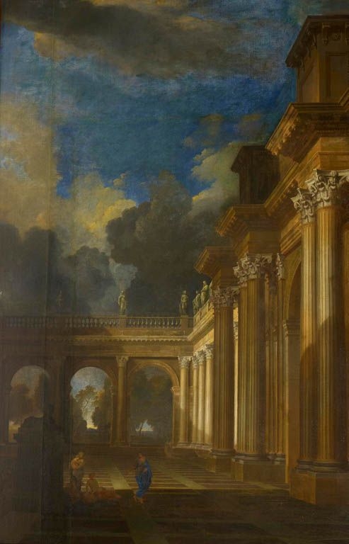 A Building with Figures, 1690, Jacques Rousseau
