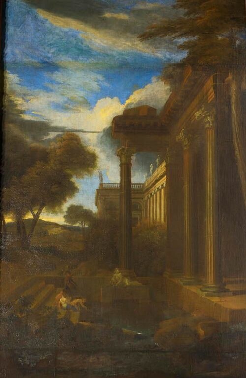 A Building with Figures, 1690, Jacques Rousseau