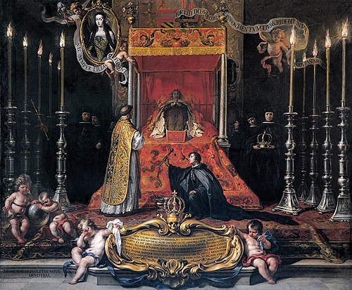 Maria Luisa of Orléans, Queen of Spain, Lying in State, 1689, Sebastián Muñoz