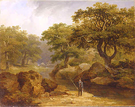 Dargle Landscape with a Fisherman, , James Arthur O'Connor