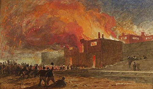 Bristol Riots: The Burning of Lawford's Gate Prison, 1831, James Baker Pyne