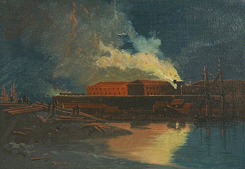 Bristol Riots: Burning of the New Gaol, 1832, James Baker Pyne
