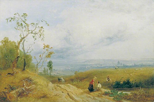 A Peep at the Metropolis from Hampstead Heath, London, 1841, James Baker Pyne