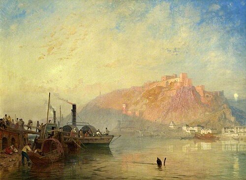 Ehrenbreitstein, from Coblenz, Germany, on the Rhine, 1864, James Baker Pyne