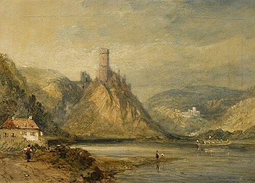 Lake Scene with Castle, , James Baker Pyne